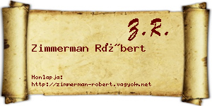 Zimmerman Róbert névjegykártya